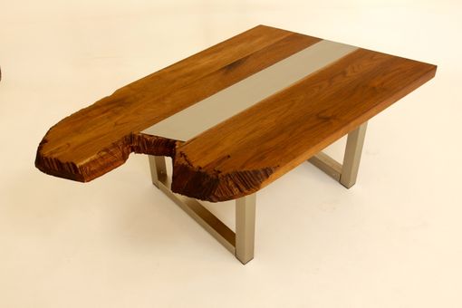 Custom Made Brushed Aluminum Inlay Table