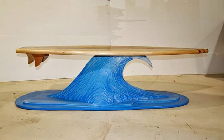 Custom Surfboard Coffee Table by Clark Fine Furniture ...