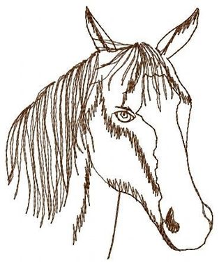 Custom Made Horse Head Embroidery Design
