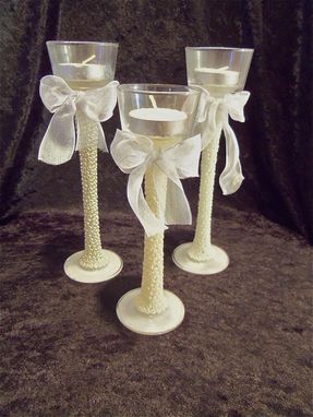 Custom Made Elegant Beaded Candlestick Set