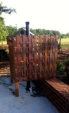 Custom Made Woven Steel Outdoor Shower Enclosure