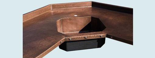 Custom Made Copper Countertop With Octagonal Sink & Backsplash