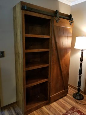 Custom Made Barn Door Bookcase Display Cabinets