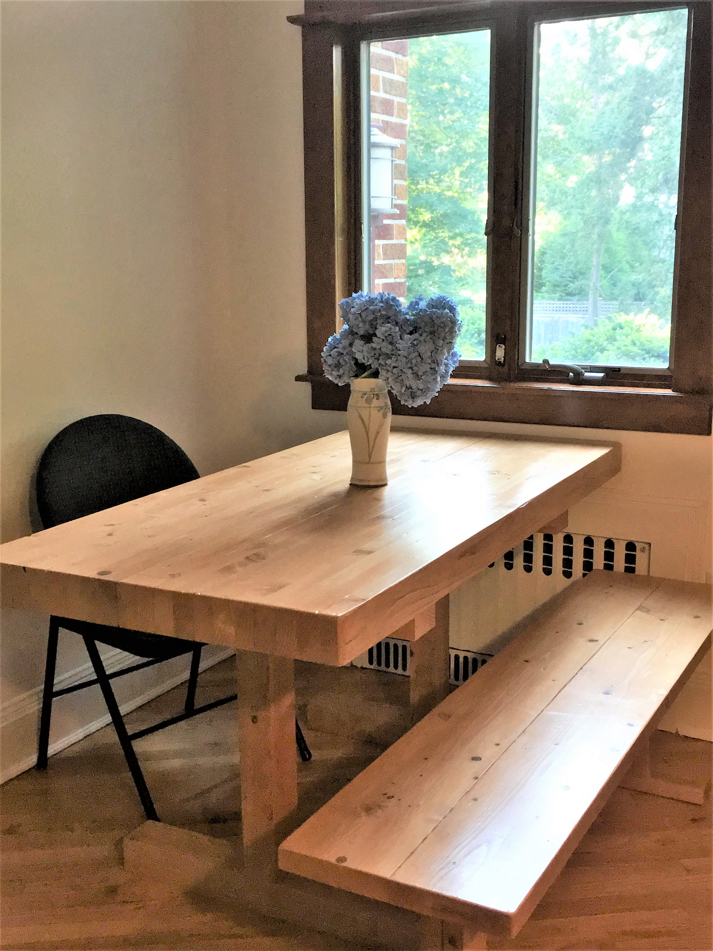 Custom Made Rustic Farmhouse Trestle Farm Butcher Block Style Dining   061b0da3ebfa58c A21.JPG