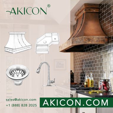 Custom Made Akicon Custom Handcrafted Copper Range Hood - Akh713c-C