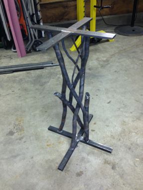 Custom Made Steel Branch Bar Height Table