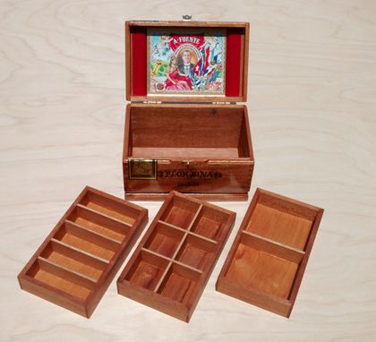 Custom Made Jewelry/Keepsake/Tackle Box Made From Arturo Fuente Flor Fina 858 Cigar Box
