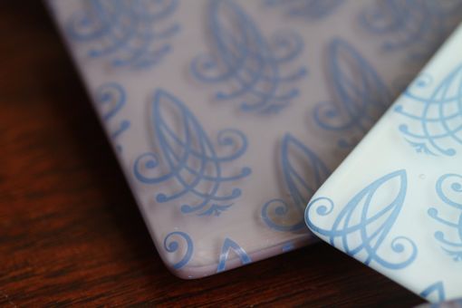 Custom Made French Fleur Glass Coasters In Set Of 4