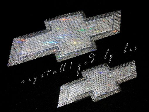 Custom Made Chevy Chevrolet Bow Tie Crystallized Car Emblem Bling Genuine European Rystals Bedazzled