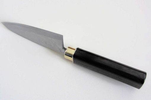 Custom Made Japanese Knife With Handmade African Black Wood Handle - Deba Knife