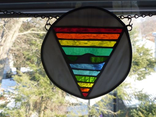 Custom Made Rhode Island Rainbow Gay Pride Stained Glass Art
