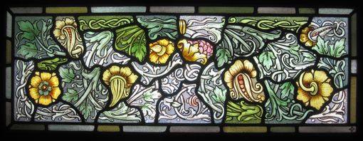 Custom Made Vines, Leaves And Flowers Stained Glass