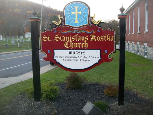 Custom Made Hand Carved Catholic Church Signs