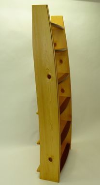 Custom Made Bow-Front Leaning Bookcase