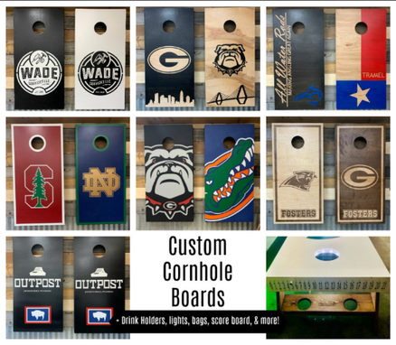 Custom Made Cornhole Board Game, Yard Games, Wedding Gift, Score Board, Bags, Drink Holder Bean Bag Toss