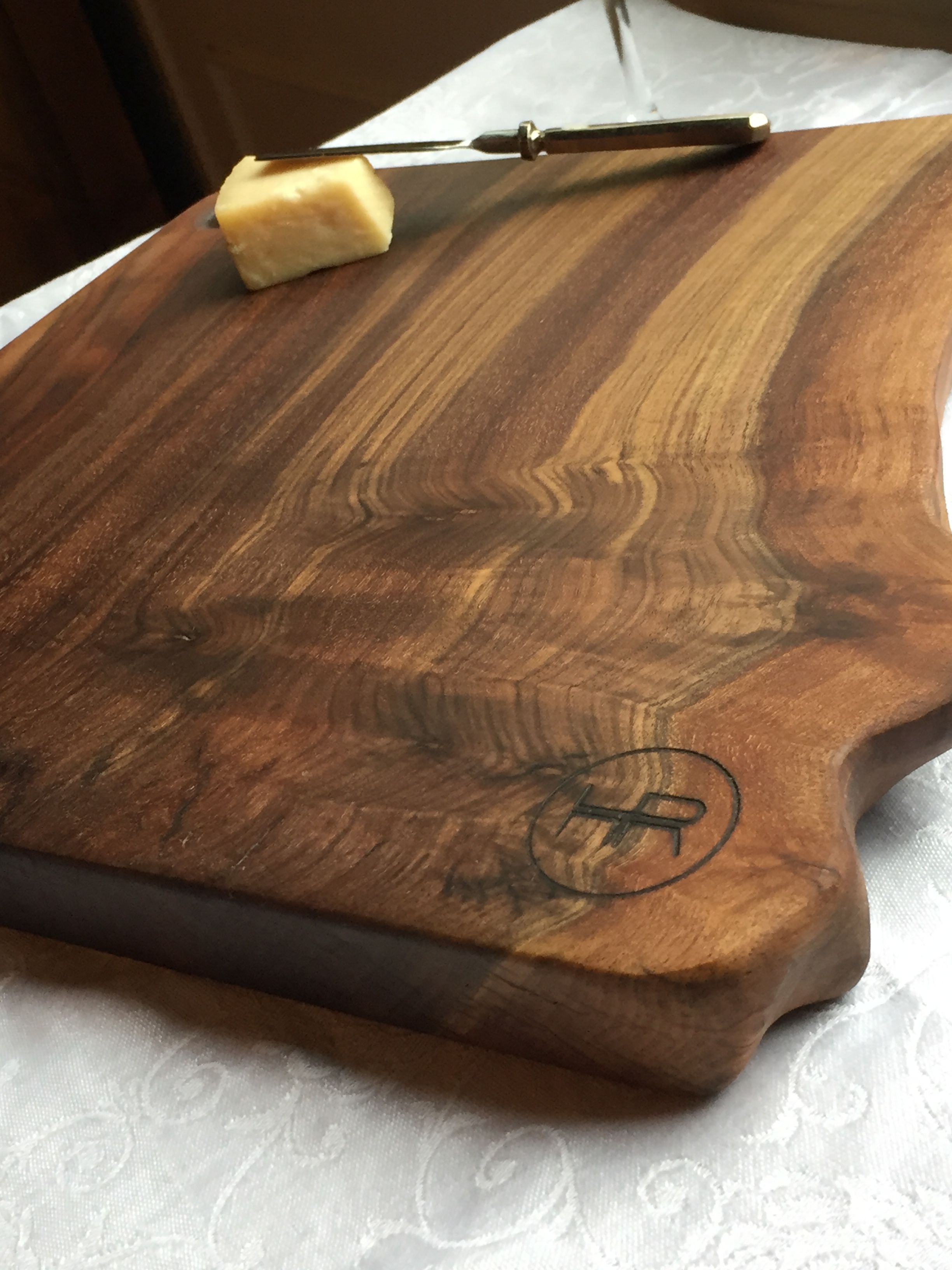 Custom Live Edge Walnut Cutting Serving Board By Hardwood Reclamation 