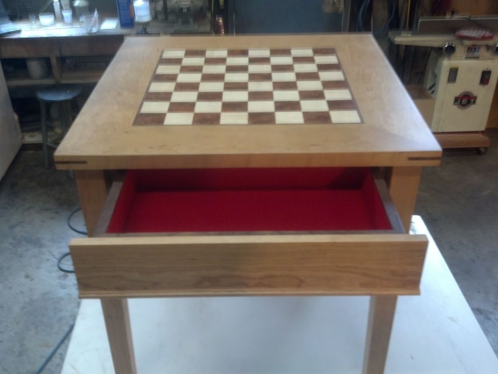 Hand Crafted Cherry Chess Table By Puddle Town Woodworking 