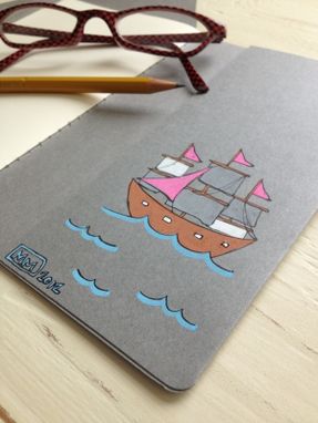 Custom Made Sailboat Hand Illustrated Postal Notebook