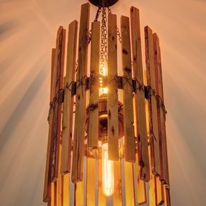 Custom Bourbon Barrel Ring Chandelier, Featuring 6 Edison Bulb by Knot ...