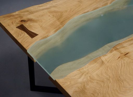 Custom Made Natural Edge / Glass Slab Dining Table