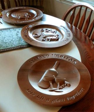 Custom Made Carved Wood Plates