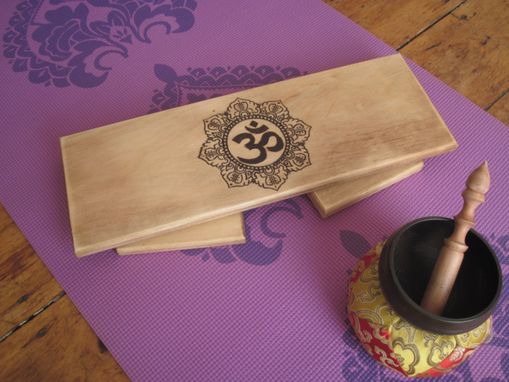 Custom Made Folding Meditation Bench Om Symbol