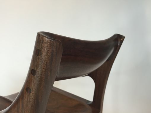 Custom Made Black Walnut Sculpted Dining Chair