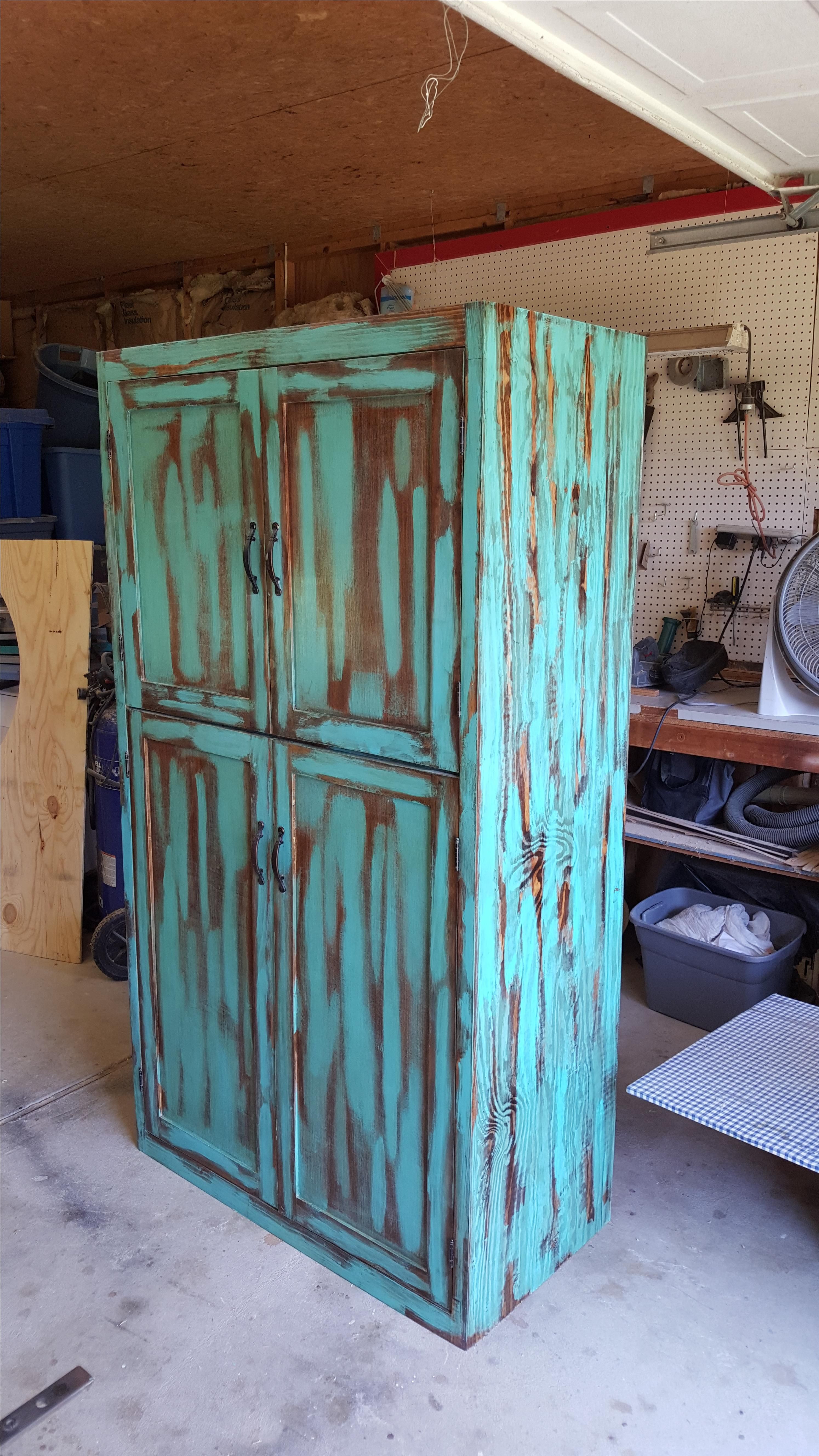 Handmade Pantry Stand Alone Distressed Finish By Purple Rag