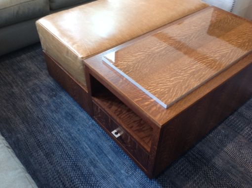 Custom Made Coffee Table With Drawers And Attached Tray