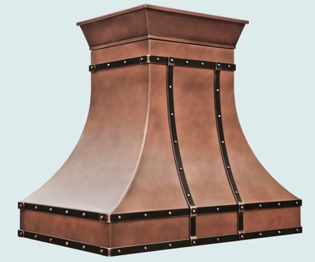 Custom Made Copper Range Hood With Outswept Crown