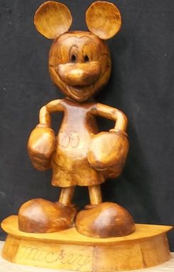 Custom Made Wooden Mickey Mouse Statue