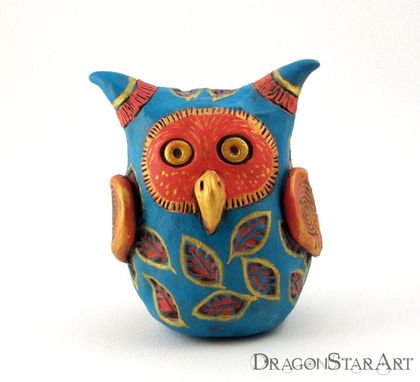 Custom Made Colorful Owl Sculpture