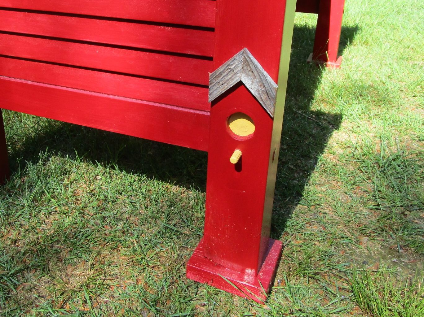 Hand Crafted Decorative "Birdhouse" Bench by KL Design, Inc.