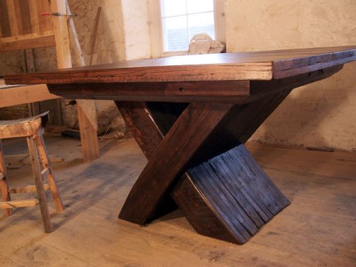 Custom Made Urban Modern X-Base Pedestal Table