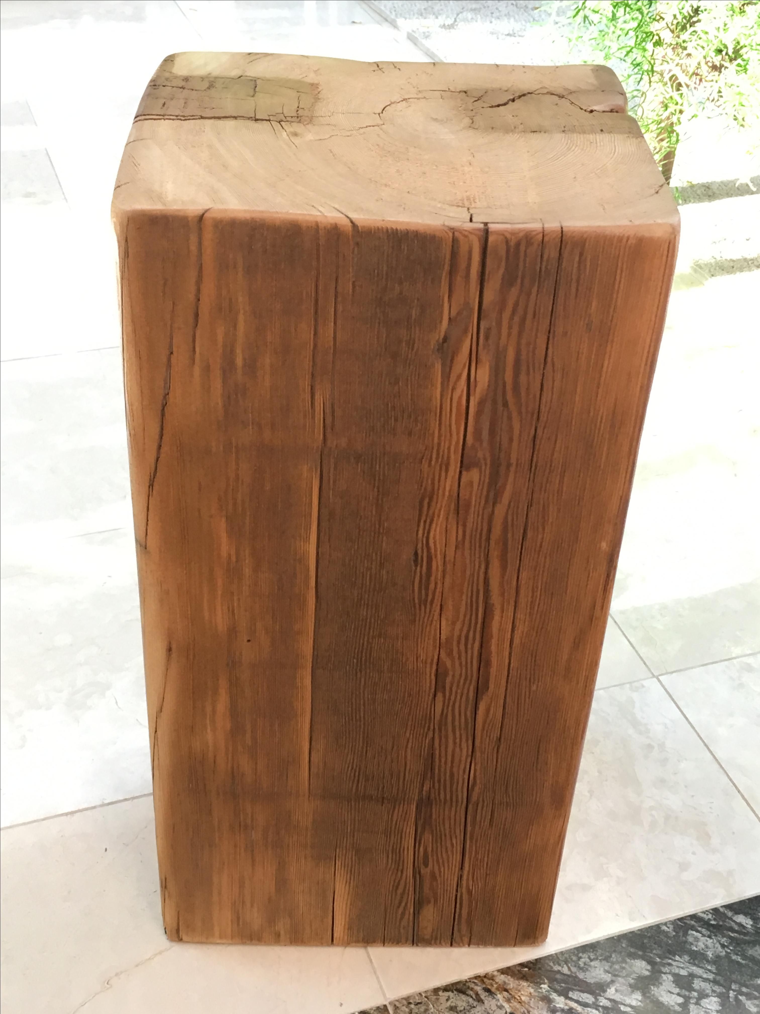 Custom Reclaimed Beam Side Table by PeppercornStudio | CustomMade.com