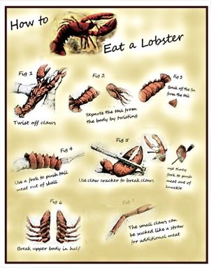 Custom Made Rehearsal Dinner, Wedding Dinner, How To Eat A Lobster Table Cards, Lobster Eating Instructions