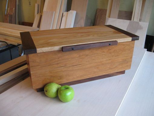 Custom Made Large Wooden Box From Cherry, Walnut And Oak