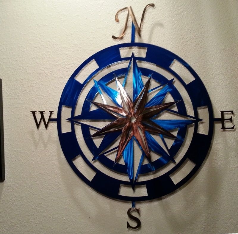 Hand Crafted 36 Inch Metal Compass Rose Wall Art by Superior Iron-Artz ...