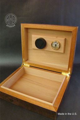 Custom Made Inlaid Family Crest Custom Humidor With Free Shipping. H