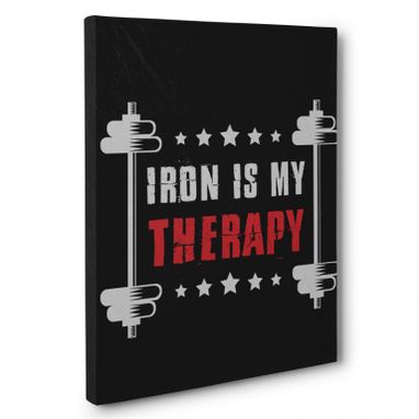 Custom Made Iron Is My Therapy Canvas Wall Art