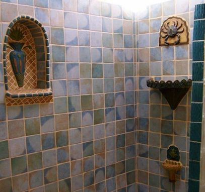Custom Made Bathroom/ Niche Ceramic Tile Mosaic Accents, Interior Design