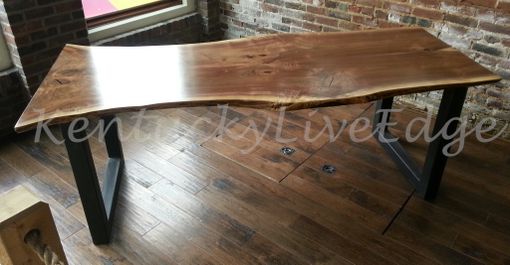 Custom Made Natural Live Edge Dining Table, Industrial, Modern Dining Table, Walnut Dining Table
