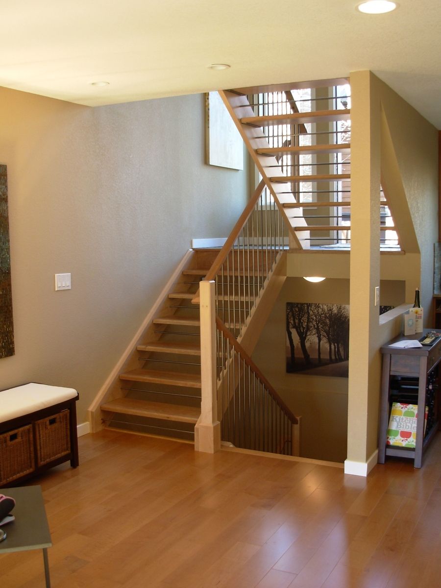 Custom Made Open Staircase by Dancing Grains Woodworks | CustomMade.com