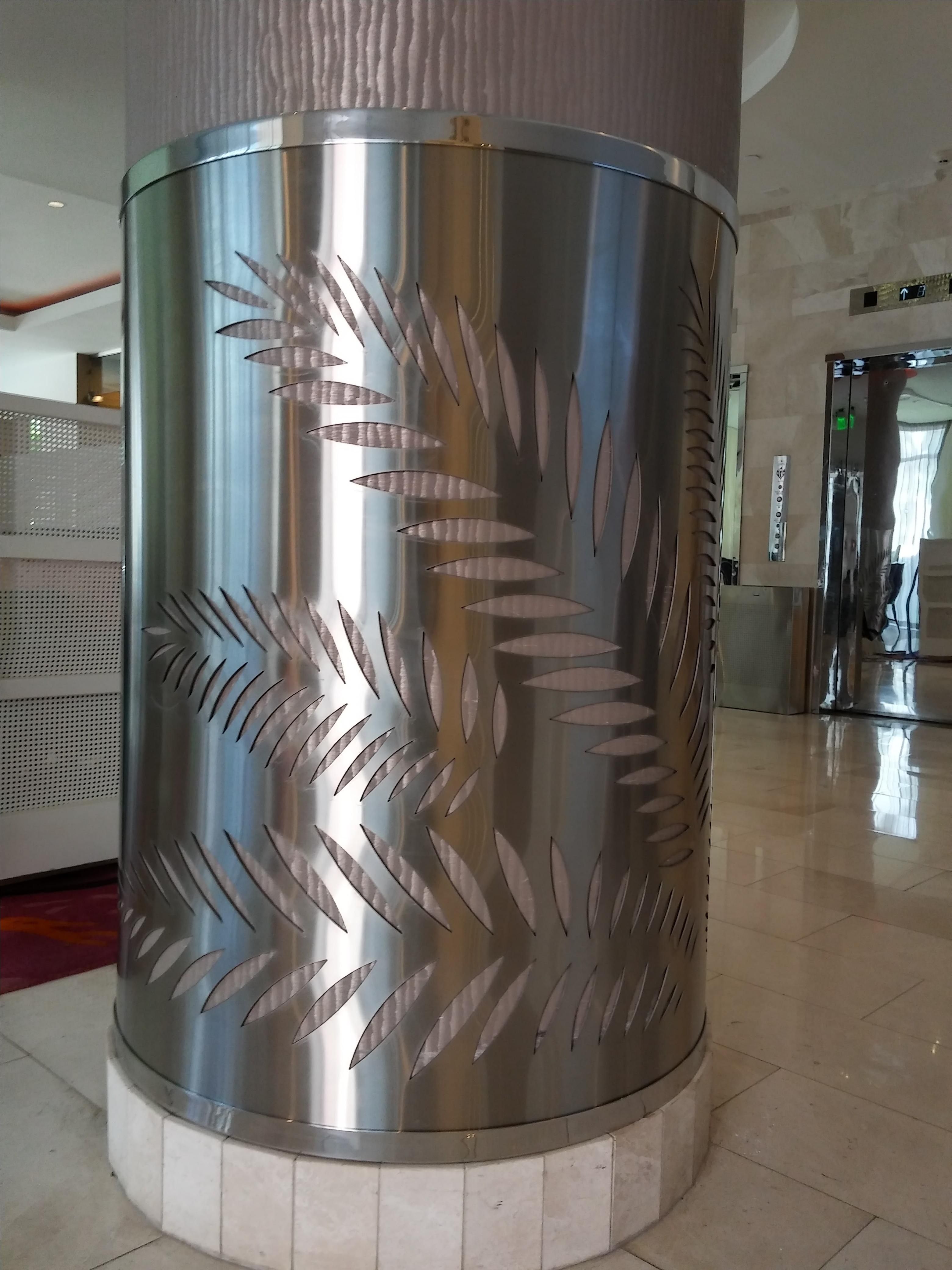 Hand Crafted Series Of 3 Stainless Steel Column Guards For Yve Hotel In Downtown Miami by Steel