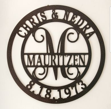 Custom Made Circle Monogram Name Sign