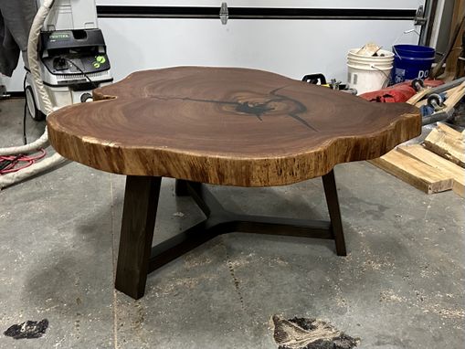 Custom Made Round Siberian Elm Coffee Table