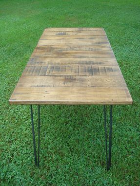 Custom Made Reclaimed Wood Table With Hairpin Legs Ready To Ship