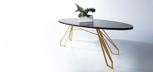 Custom Made Mid Century Style Oval Coffee Table