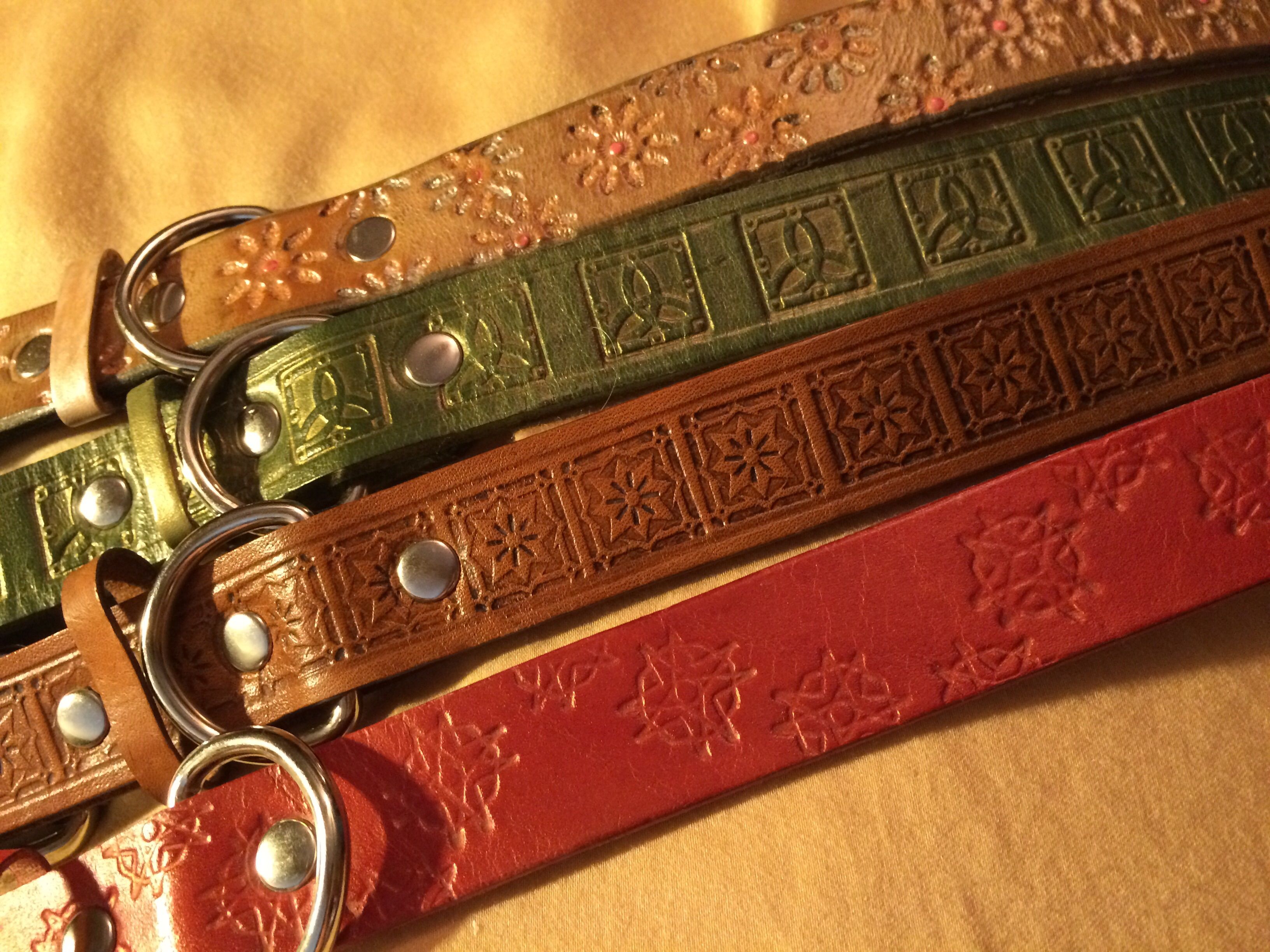 Buy Handmade 1" Leather Dog Collar, made to order from Saxon Leather