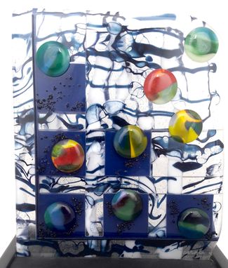 Custom Made Zoom! Fused Glass Sculpture